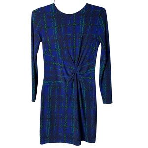 Michael Kors Dress Women’s Abstract Design Scoop Neck Green Blue Black  S…